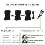 Kerstboomverlichting Warm Wit, 20M 200 LED Lichtsnoer, Waterdicht Lichtketting, Kerstlichtsnoer, voor en buiten, 8 verlichtingsmodi, Timerfuncties, Decoratie Kerstmis