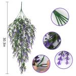 2 stuks kunstmatige hangende bloemen plastic planten, kunstmatige hangplanten buiten, hangende plant, nepplanten voor binnen, moutgras decoratie voor thuis, tuin, binnen, buiten, w