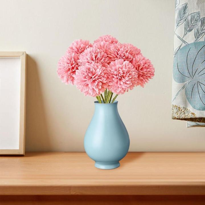 Hortensiabloemen, 12 stuks, , chrysant , herfst, zijden bloemen, kunstmatige hortensia, voor bruiloftsdecoratie, woondecoratie, tuinfeestdecoratie, 28 cm (roze)