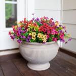 Kunstbloemen, 12 bundels voor buiten, uv-bestendig, kunstbloemen, vervaagt niet, groene kunstplant, tuin, veranda, raam, box, kantoor, struiken, decoreren