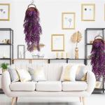 2 stuks kustelijke hangplanten, kustrankenplanten, kustplanten voor buiten, tarwegras-decoratie, geschikt voor binnen- en buitenwanddecoratie in tuinen
