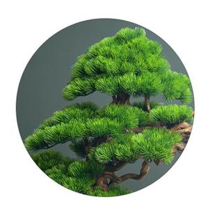 Künstlicher Bonsai-Baum Künstliche Bonsai-Kiefer mit Holzsockel, künstliche Topfpflanze, Schreibtisch-Display, künstliche Baum-Topf-Ornamente, japanische Zedern-Bonsai-Pflanze 