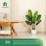 Künstliche Paradiesvogel Pflanze 120cm künstliche Tropische Palme mit 8 Blättern perfekte künstliche Pflanzen im Topf für drinnen und draußen Haus Büro Garten Moderne Dekora