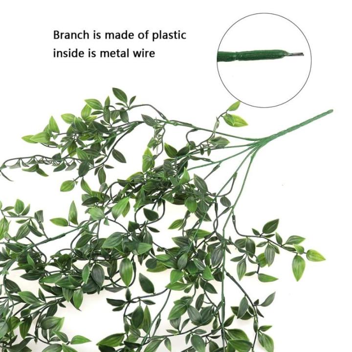 , hangende groene hangende 2 stuks, bladeren, namaak-slingers, kunststof planten, voor bruiloft, tuin, wanddecoratie (lengte: 80 cm)