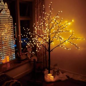 CushHom Led-lichtboom voor binnen en buiten, voor binnen en buiten, kersenbloesemboom, lichtdecoratie, warmwit, IP44, 180 cm, 336 leds