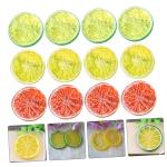 60 STK Nachahmung Einer Zitronenscheibe Getränk Künstliche Früchte Sommer Realistische Zitrone Früchte Fotorequisite Getrocknete Gepresste Früchte Grapefruitscheibenmodell PVC
