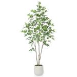 Kunstplant esdoorn 180 cm grote in witte bloempot, esdoornboom als echt voor thuis, kantoor, tuindecoratie (1 stuks)