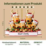 Gepersonaliseerde kersthangers met 2/3/4/5/6/7/8 familienamen - 2023 kunsthars kerstboomversiering gepersonaliseerde familie, partners en vrienden 5