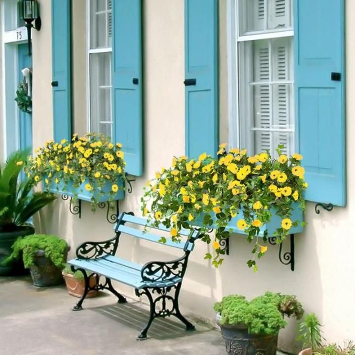 2 stuks kunstmatige blauweregen wijnstok kunstmatige hangende bloemen nepplanten voor tuin hek balkon buiten binnen decoratie (geel bloemgroen, 90 cm)