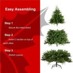 Unbeleuchtete, aufklappbare Premium-Weihnachtsbäume aus Fichte, Metallständer, aufklappbare Zweige, einfache Montage for Zuhause, Büro, Party(10FT)