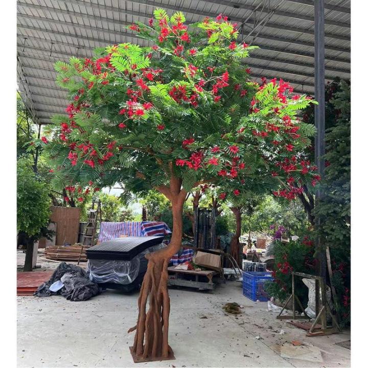 Simulierter Phönixbaum, künstliche grüne Pflanzen, Jacaranda -Baum, Feuerbaum, Landschaftsdekoration Künstlicher Baum, simulierter großer Baum B-6.6ft