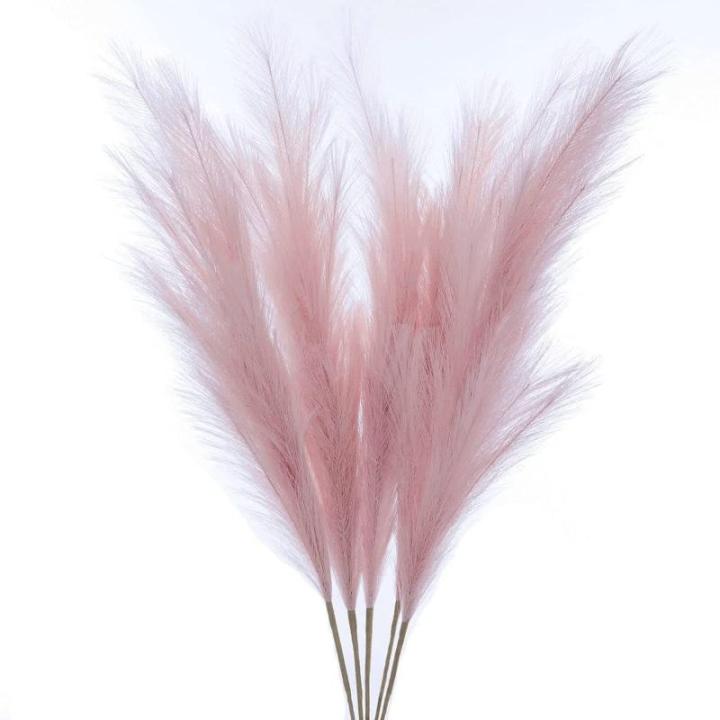 5 stks Kunstbloemen, Pampas Gras Larg Ascendant Gras Nep Bloemen Gras voor Bruiloft Boeketten Home Party Hotel Centerpieces Decoraties, Roze