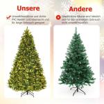 240cm LED Künstlicher Weihnachtsbaum, Christbaum mit Klappsystem und Metallständer, Tannenbaum geschmückt, Kunstbaum Weihnachten ideal für Zuhause, Büro, Geschäfte und Hotels