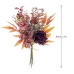 Kunstbloemen, zijden rozen, kunstbloemen als echt uitziende voor doe-het-zelf bruiloft, boeket, tuin, feest, hotel, kantoor, decoratie, tafelstukken, bordeauxrood