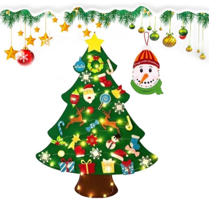 Kid Felt Christmas Tree | Wall Art Decor | Christmas Tree Wall Decor | Felt Christmas Tree | Christmas Tree For Kids Interactive Fun For Children's Rooms, Bedrooms, Dormitories