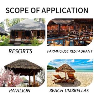Palm Thatch, Simuliertes Thatch for Outdoor Pavilion Attractions Resorts Artificial Thatch Tile Tile Palm Thatch Roll Pe Resin Man-Made Thatch, 9 Colors (Color : YellowC-6pcs, Size
