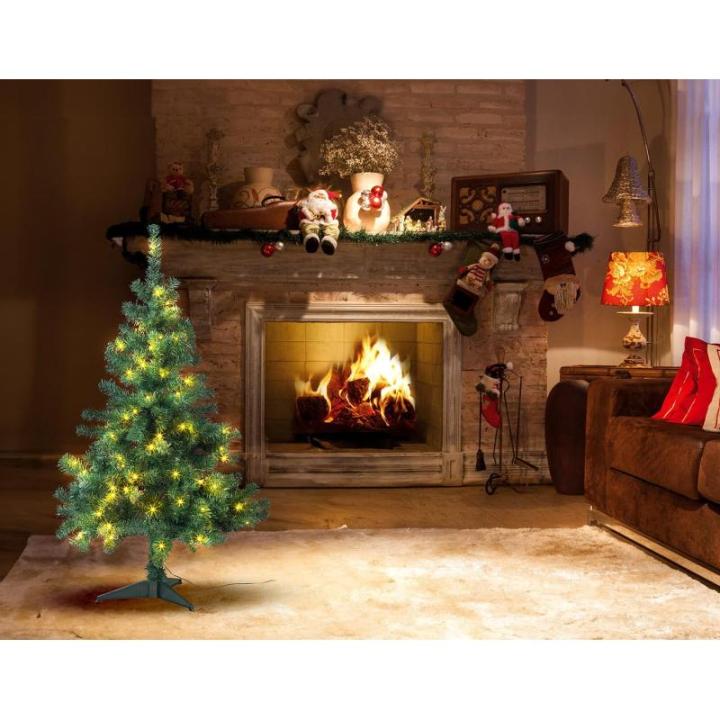 Kerstboom verlichting: kerstboom met vloerstandaard, 120 cm, 250 takpunten, 100 leds (kunstkerstboom led)