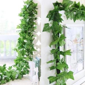 Kunstklimopslingers, 12 stuks, klimophangende slinger, ivy Leaves, kunstplant met 80 vellen om aan de muur, balkon, hek, bruiloft, thuis, party, tuin (2,2 m)