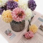 SNAILGARDEN , 12 stuks, 4 kleuren, nepplanten, kunstmatige chrysant met touwtje + wenskaart, zijden hortensia bloemen voor bruidsboeketten, thuis, tuin, feest, kantoorarrangementen