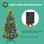 Künstlicher Weihnachtsbaum mit LED Beleuchtung, Tannenbaum Grün aus PVC Nadeln, Christbaum mit Klappbarem Metallständer, Christemas Tree 11 Lichtmodi /5 Farbwechsel (150 cm)