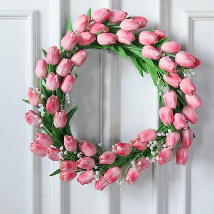 10 stuks PU Real Touch Latex Kunstmatige tulpen neptulpen bloemen boeketten bloemenarrangement voor huis kamer bruiloftsboeket middenstuk, roze