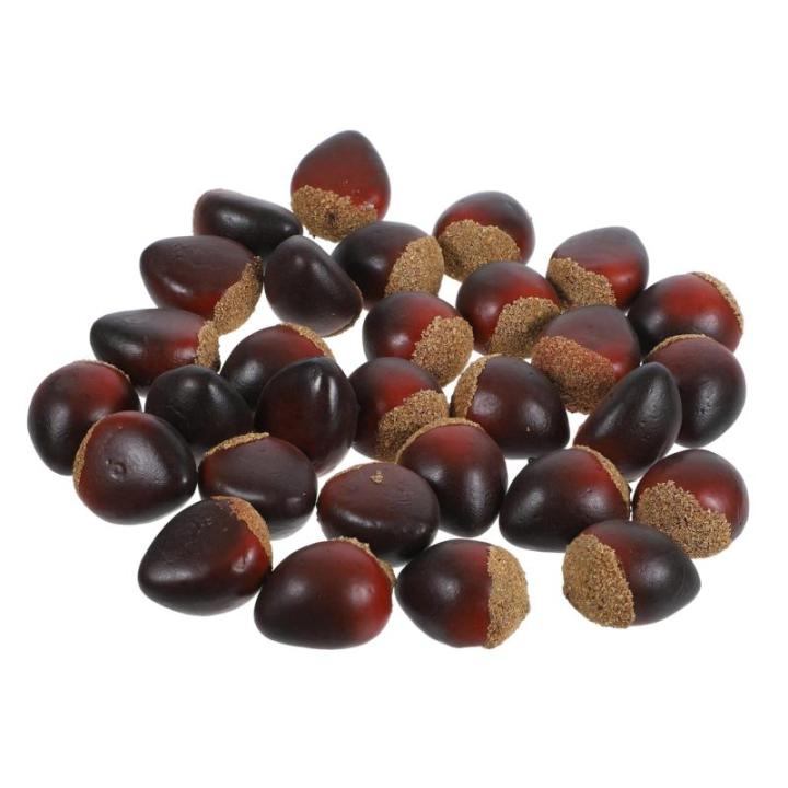3 Sätze Schaumkastanie Simulationsnüsse Künstliche Kastaniendekorationen Kastanien-tischstreuung Künstliche Küchennahrung Schaumfruchtmodell Falsche Nuss Coffee 30 Stück * 3