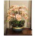 Kunstblumen Künstliche Pflanzen, Orchideen-Blumenarrangement – ​​Elegante Orchideen-Bonsai-Dekoration, künstliche Blumen mit Porzellanvase für jeden Anlass