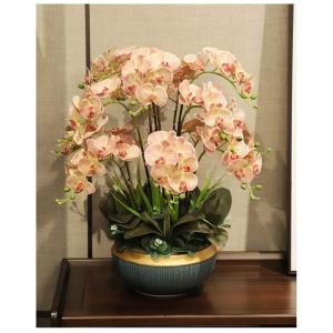 Kunstblumen Künstliche Pflanzen, Orchideen-Blumenarrangement – ​​Elegante Orchideen-Bonsai-Dekoration, künstliche Blumen mit Porzellanvase für jeden Anlass