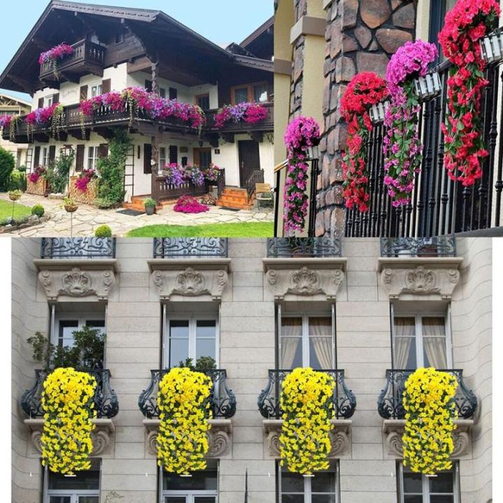 , Wisteria Slinger - 2 stuks Kunstbloem Wijnstok 90cm nep Blauweregen Hangende Wijnstok Bloem Wijnstok Sebruikt voor Feest Thuis Bruiloft DIY Opknoping Deco Huis Tuin feest Decor