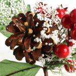6 x decoratieve maretak, decoratieve maretakjes om op te hangen, decoratieve takken als knutselbenodigdheden, verfraait geschenken en potpourris (6 stuks - rood + groen + bruin)