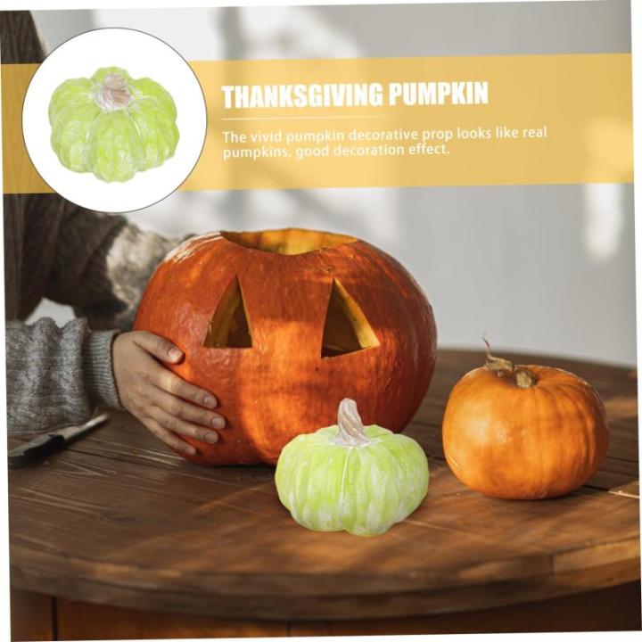 Pompoen Collectie Figuur Herfst Glazen Halloween Standbeeld Oogst Levensechte Simulatie - Decor Outdoor Retro Decor Keramische Accessoires 4 Stuks Desktop-Decor
