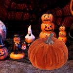 Kunstkürbisse aus Samt für Herbstdekoration für Thanksgiving und Halloween-Feiern (orangerot)