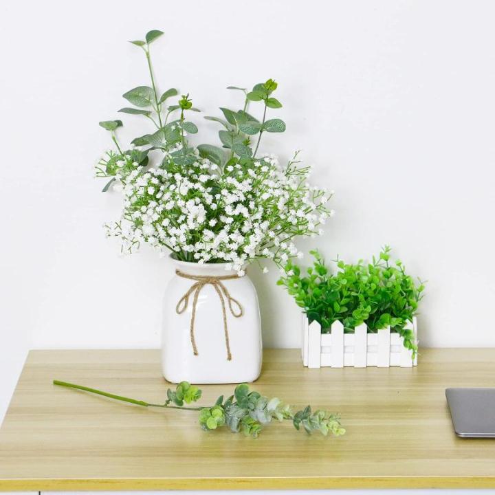 Orla , baby, adem bloemen, plastic bloemen, boeketten, faux bloemenstelen, valse sluierkruid, planten, bloemen voor bruiloften, woondecoratie, wit, 10 stuks