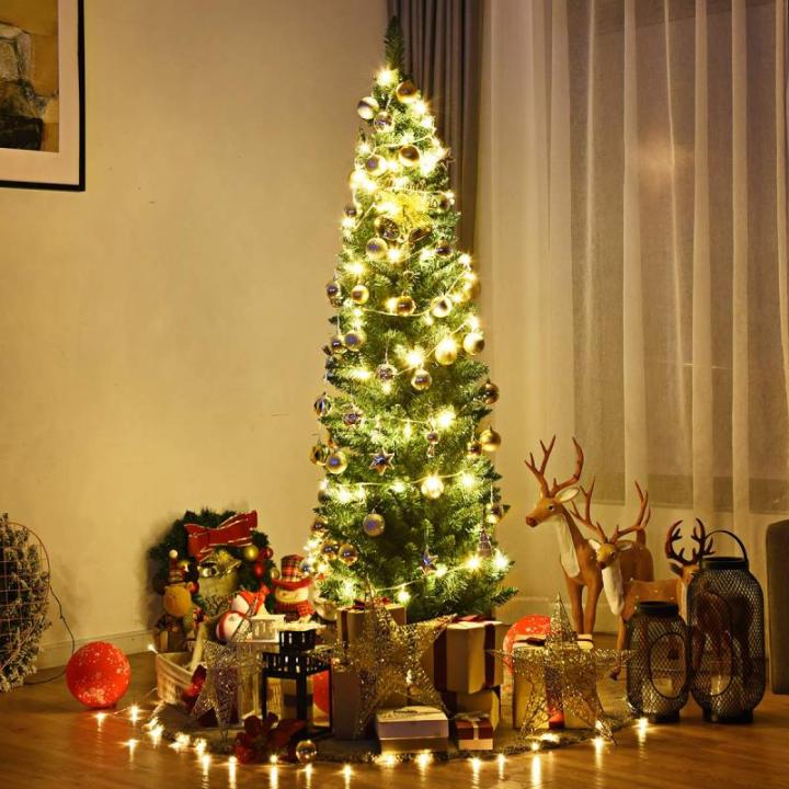 Weihnachtsbaum künstlicher Baum, Grüner Bleistift Schlanker Weihnachtsbaum(8FT/2.4M)
