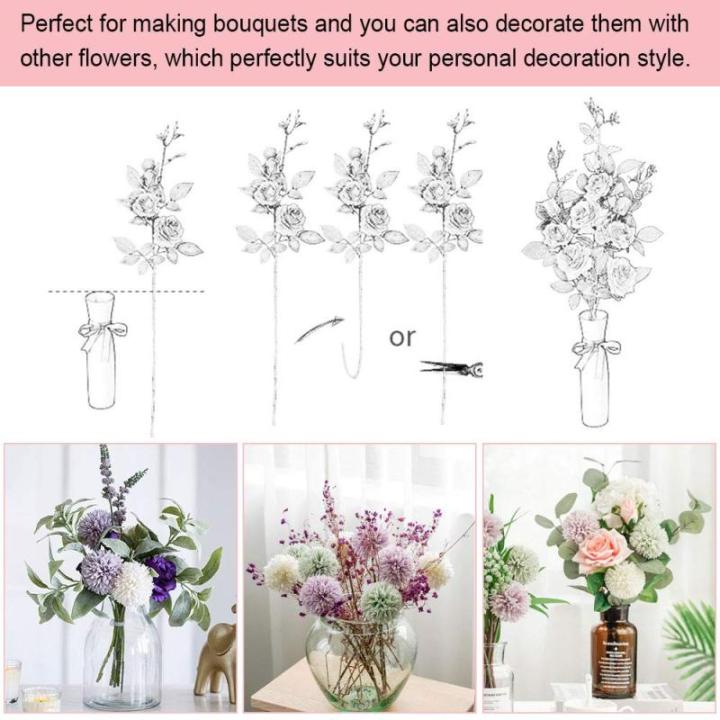 8 stuks boeket, , boeket, decoratie, roze, oranje, wit, paars, dahliabloem, hortensia, voor decoratie, bruiloft, huis, kantoor, feest, café