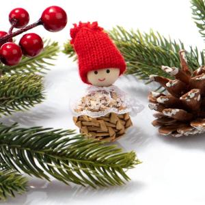 56-delige strosterrenset - sterren, bellen, dennenbomen en traditionele figuren als kerstboomversiering - kleine stro - natuurlijke kerstboomversieringen