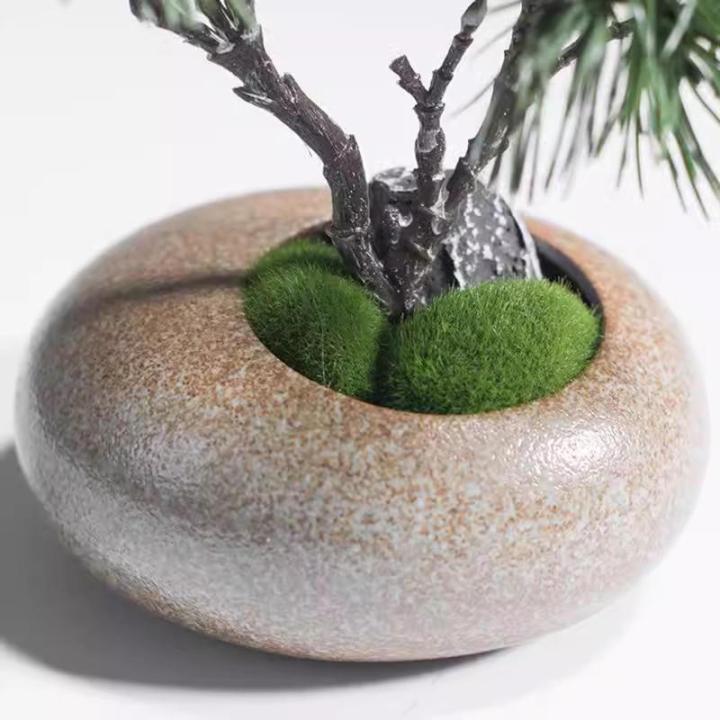 Kunstblumen Chinesischer Kiefernbonsai in Keramikvase – Elegante künstliche Pflanze für Schreibtisch- und Heimdekoration, Hoteldekoration für jeden Anlass