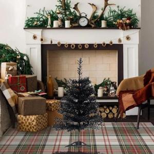 Weihnachtsbaum 2ft schwarzer Weihnachtsbaum Desktop Kleiner Weihnachtsbaum künstlicher Weihnachtsbaum für Home Office Weihnachtsdekor, Kleiner schwarzer Weihnachtsbaum