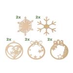 Handgemaakte kerstboom 205 cm hoog met decoraties, van hazelnoothout, decoratieve hanger, met 10 m ledlampen, houten platen verbonden met een jute touw met een dikte van 6 mm