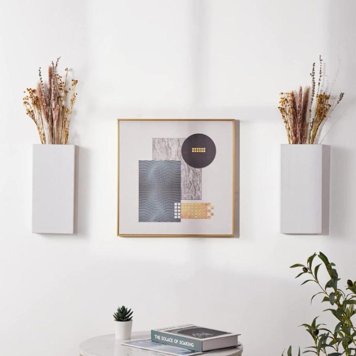 2 stuks houten wandplantenbak voor kamerplanten en gedroogde bloemen, wandhangende houten zak, moderne boerderijwanddecoratie voor woonkamer, slaapkamer, badkamer, thuiskantoor (wi