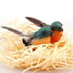 Kunstmatige roodborstjesvogel om vast te klemmen, rode kardinaal, kerstboomdecoratie, vogelknutselsets voor boom, huis, tuin, feestdecoraties buiten (A2, 12 stuks, robin)