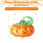 Herbstdeko Tischdeko Glas Kürbis,Herbst Dekoration Kürbisfigur für Herbsternte Dekor,8cm Glas Kürbis Sammelfiguren Tischakzent für Tischdeko,Erntedankfest Thanksgiving Hallowe