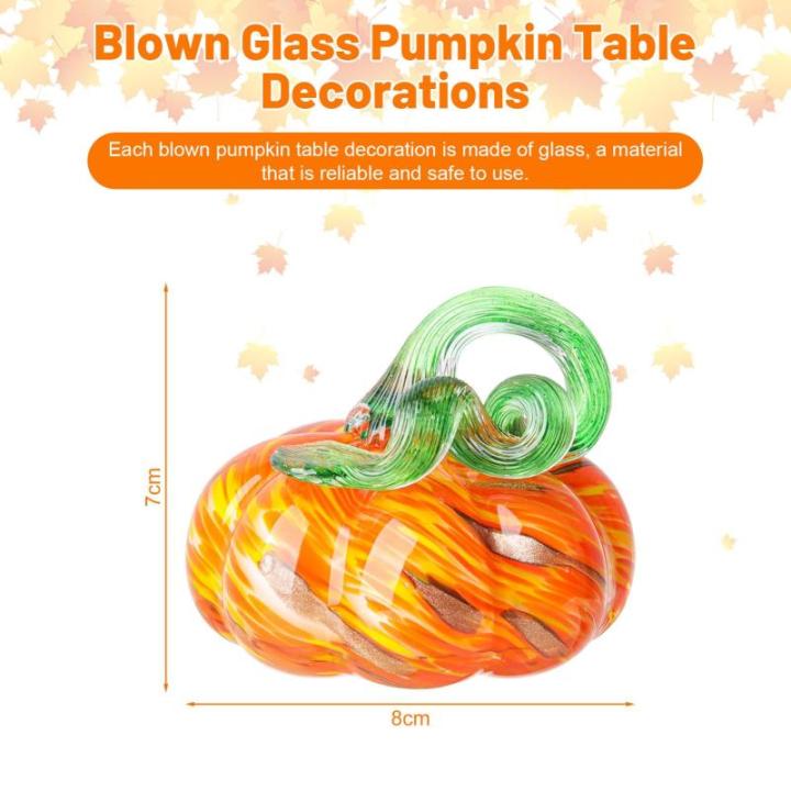 Herbstdeko Tischdeko Glas Kürbis,Herbst Dekoration Kürbisfigur für Herbsternte Dekor,8cm Glas Kürbis Sammelfiguren Tischakzent für Tischdeko,Erntedankfest Thanksgiving Hallowe