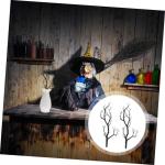 12 STK Halloween-Korallentote Zweige Rentiergeweihzweig gefälschter Laubpflanzenbaum Halloween-Party-Dekoration Kunststoffzweige Simulationszweig Zweige Dekor Plastik Black