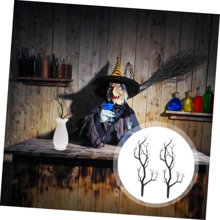 12 STK Halloween-Korallentote Zweige Rentiergeweihzweig gefälschter Laubpflanzenbaum Halloween-Party-Dekoration Kunststoffzweige Simulationszweig Zweige Dekor Plastik Black