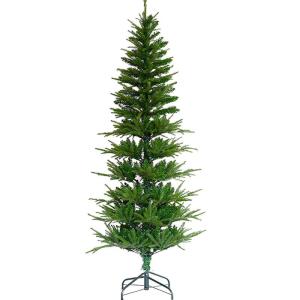 2,74 m Langer Weihnachtsbaum aus Tanne, schmale, dekorierte Bäume mit Metallständer, Weihnachtsbaum aus Fichte mit Scharnier, einfache Montage, modisch