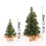 Miniatuur kerstboom mini ornamenten tafelblad kleine kunstmatige kerstboom duurzame kunstmatige kerstboom perfect voor binnen en buiten vakantie decoratie, 20 cm en 30 cm, groen
