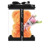 Valentijnsdag rozenbeer cadeau voor haar rozenbeer schattige teddybeer, kunstrozenbeer met rozenboeket, romantische rozen teddybeer cadeau voor Kerstmis