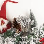 20 Pack 18cm Künstliche Silber Beeren für Weihnachtsbaum Deko Stechpalmenbeeren Zweige Dekorationen für Weihnachten Zuhause Holly Beeren für Handwerk Winter Urlaub Hochzeit Dek