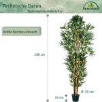 Bamboestruik, echte houten stam, kunstboom, kunstplant, keuze uit 160, 190 of 220 cm, getest op schadelijke stoffen, 190 cm